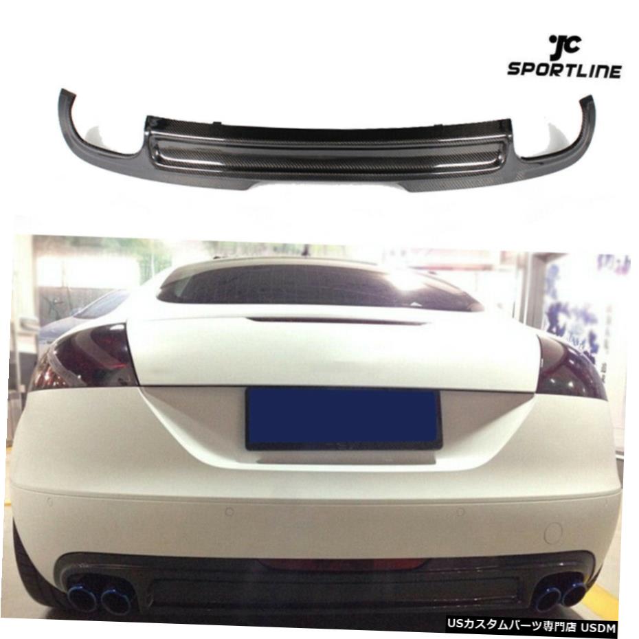 エアロパーツ アウディTT 8J MK2バンパー非TTS SLINE用カーボンファイバーリアディフューザーリップクワッドのヒント Carbon Fiber Rear Diffuser Lip Quad Tips for Audi TT 8J MK2 Bumper Non-TTS Sline 【並行輸入品】
