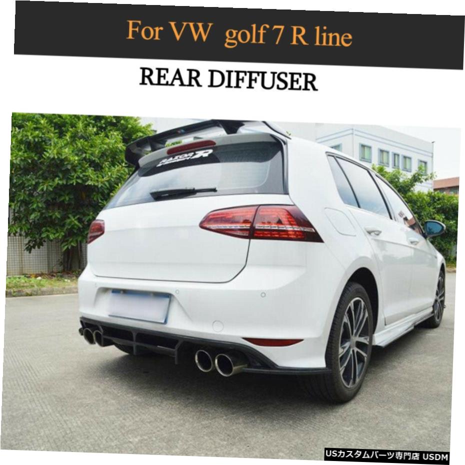 エアロパーツ VWゴルフ7 MK 7 Rライン2014から17リアバンパーディフューザーボディキットカーボンファイバーのための適合 Fit For VW Golf 7 MK 7 R line 2014-17 Rear Bumper Diffuser Body Kit Carbon Fiber 【並行輸入品】