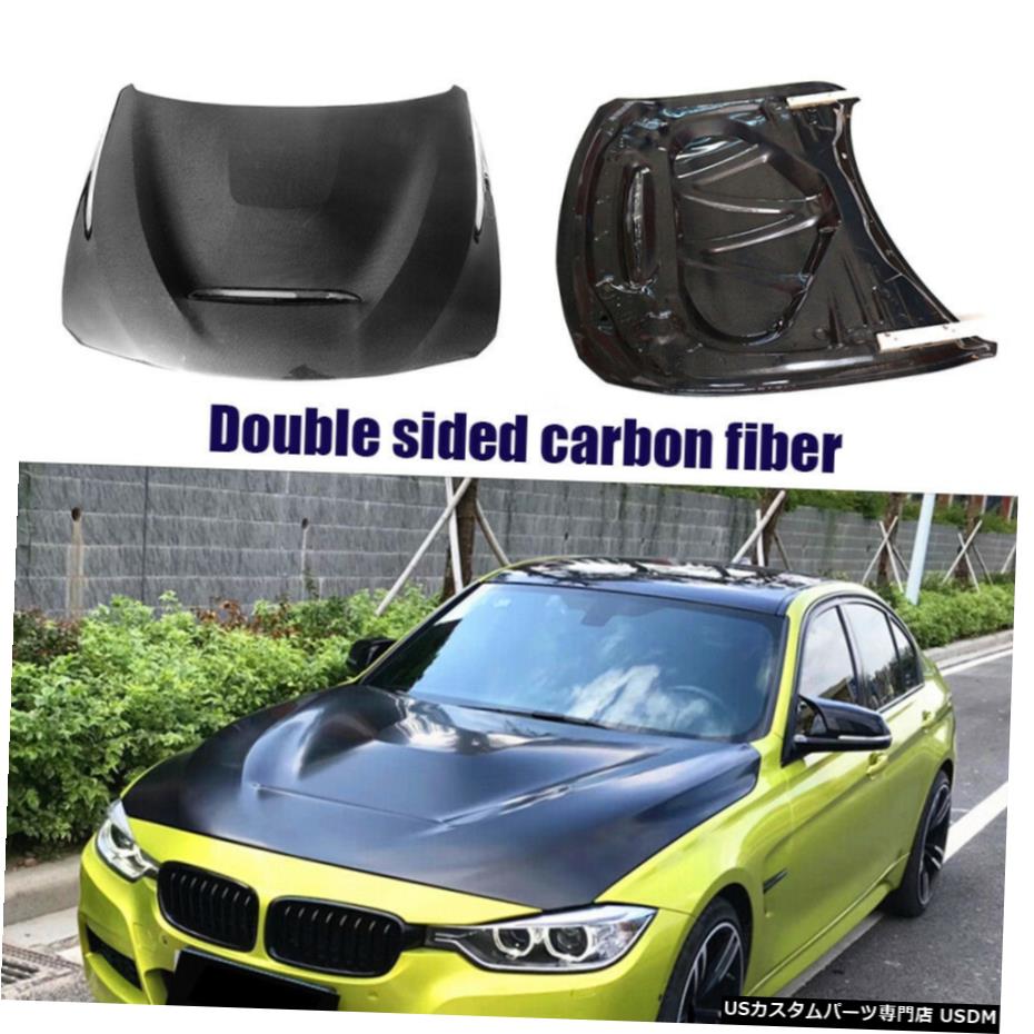 エアロパーツ フロントフードカバーダブルBMW34シリーズF30 F32 F33 F36 14Upのためにカーボンファイバーを両面 Front Hood Cover Double Sided Carbon Fiber For BMW34 Series F30 F32 F33 F36 14Up 【並行輸入品】