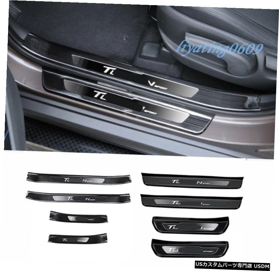 エアロパーツ ヒュンダイツーソン2015-2019用ブラックチタンサイドドアシルガードプレートトリム Black titanium Side Door Sill Guards Plate Trim For Hyundai Tucson 2015-2019 【並行輸入品】