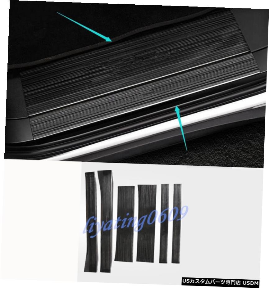 エアロパーツ ブラックチタンサイド車のドアシルガードプレート・トリムのためにテスラモデルX 2016-2018 Black titanium Side Car Door Sill Guards Plate Trim For Tesla Model X 2016-2018 【並行輸入品】