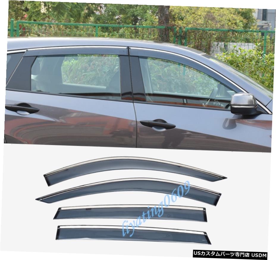 エアロパーツ 4PCSウィンドウサイドバイザー日雨ガードベントデフレクタのためにアキュラRDX 2019 4PCS Window Side Visors Sun Rain Guard Vent Deflectors For Acura RDX 2019 【並行輸入品】
