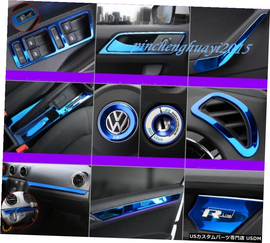 エアロパーツ 34PCSブルーステンレスカーインナーキットカバートリムのためにVWフォルクスワーゲンジェッタ2013年から2019年 34PCS Blue Stainless Car Inner Kit Cover Trim For VW Volkswagen Jetta 2013-2019 【並行輸入品】｜カスタムパーツ WORLD倉庫