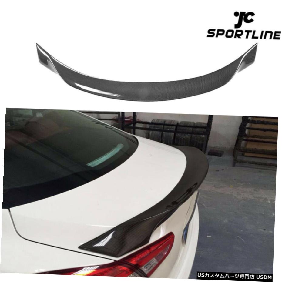 エアロパーツ マセラティジブリ2014-2016リアトランクスポイラーテールふたウィングカーボンファイバーがフィット Fits Maserati Ghibli 2014-2016 Rear Trunk Spoiler Tail Lid Wing Carbon Fiber 【並行輸入品】