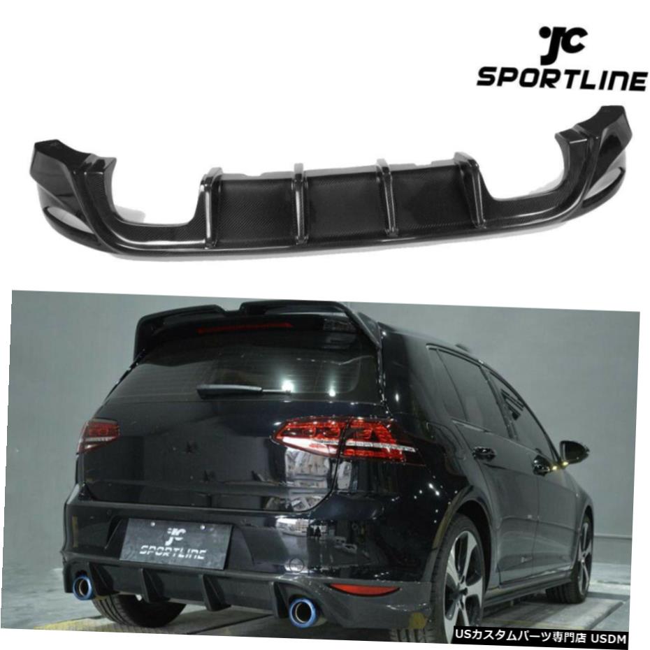 エアロパーツ フォルクスワーゲンGolf7 MK VII Golf7 GTI用カーボンファイバーリアバンパーディフューザーリップフィット Carbon Fiber Rear Bumper Diffuser Lip Fit for Volkswagen Golf7 MK VII Golf7 GTI 【並行輸入品】