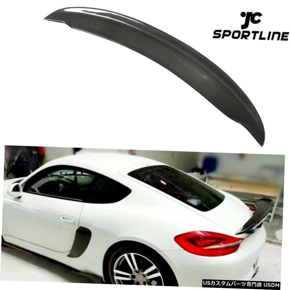 エアロパーツ リアトランクスポイラーブートウイングポルシェケイマン981クーペ2010年から2016年カーボンファイバー Rear Trunk Spoiler Boot Wing For Porsche Cayman 981 Coupe 2010-2016 Carbon Fiber 【並行輸入品】