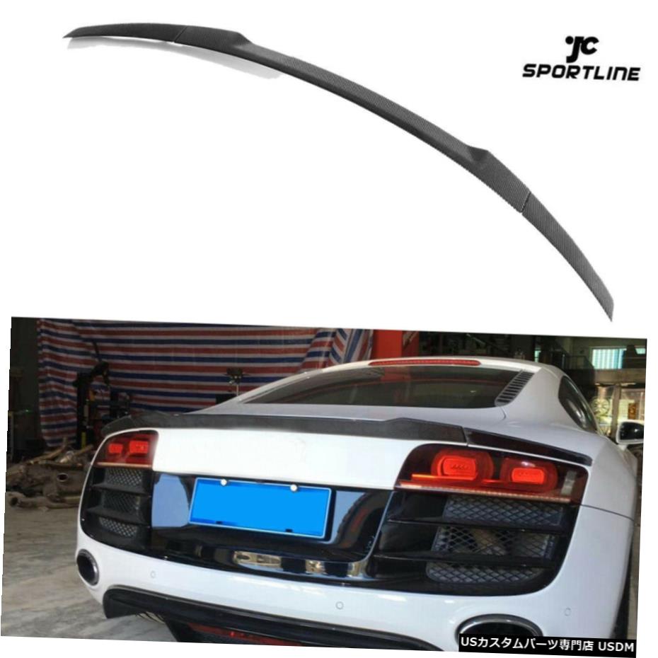 エアロパーツ アウディR8 V8 V10用3PCSカーボンファイバーリアトランクスポイラーリップブートウイングフィット7月15日 3PCS Carbon Fiber Rear Trunk Spoiler Boot Lip Wing Fit for Audi R8 V8 V10 07-15 【並行輸入品】
