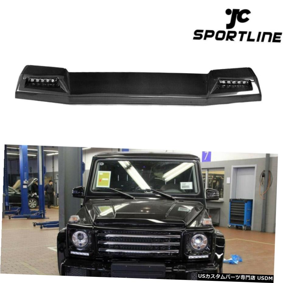エアロパーツ 13-17メルセデスG500 G550 G63 G63 G65フロントルーフスポイラーウイング修理してLEDに適合 Fits 13-17 Mercedes G500 G550 G63 G63 G65 Front Roof Spoiler Wing Refit With LED 【並行輸入品】