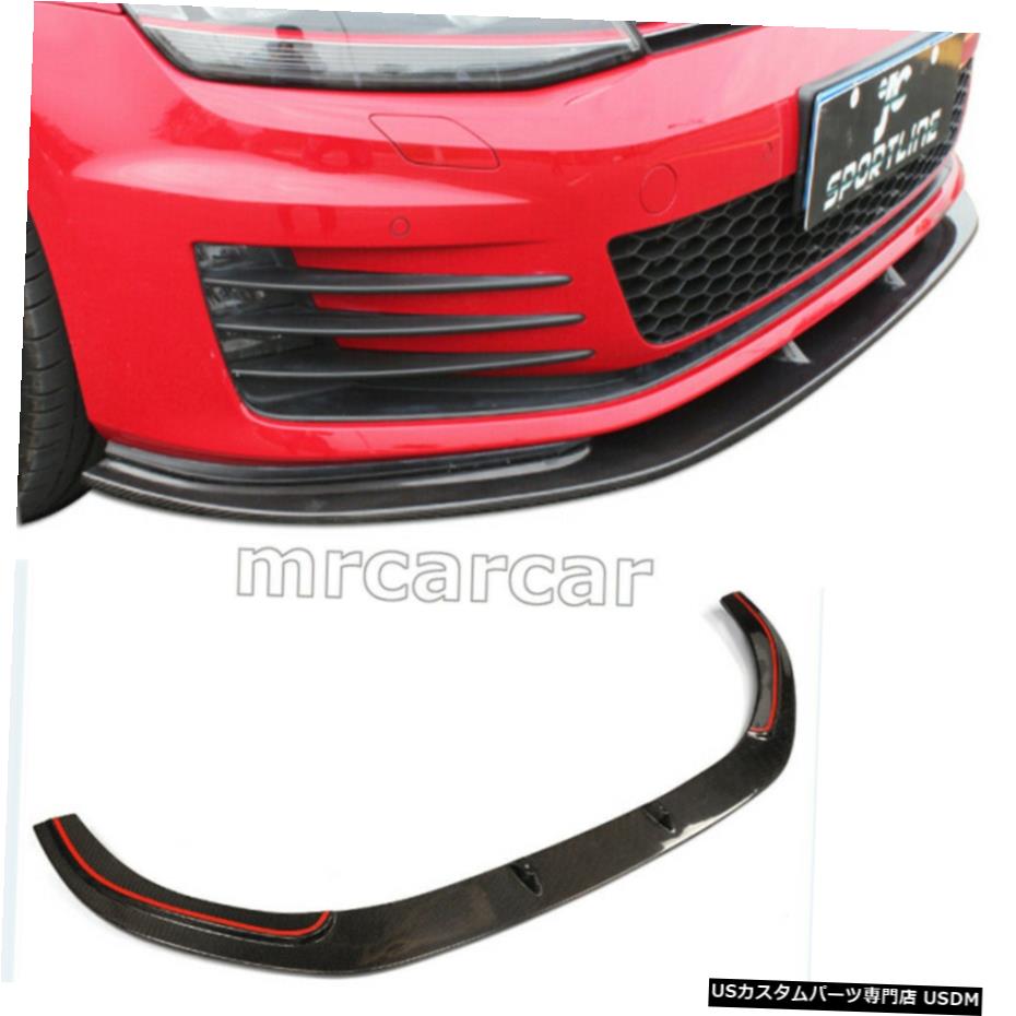 エアロパーツ VW GOLF VII 7 MK7 GTI 2014年から2016年フロントバンパーチンリップカーボンファイバーのための適合 Fit for VW GOLF VII 7 MK7 GTI 2014-2016 Front Bumper Chin Lip Carbon Fiber 【並行輸入品】
