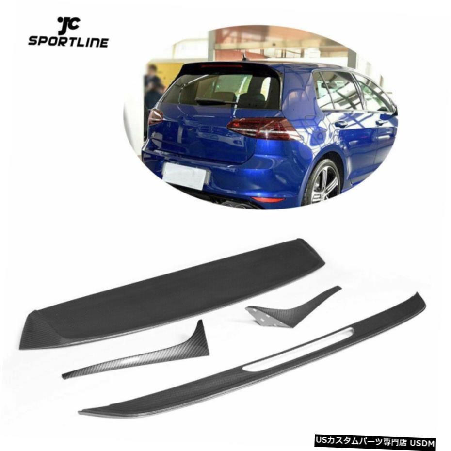 エアロパーツ 1セットカーボンリアルーフスポイラーウイングについてはフォルクスワーゲンVWゴルフ7 MK7 2014年から2017年修理 1Set Carbon Rear Roof Spoiler Wing For Volkswagen VW Golf 7 MK7 2014-2017 Refit 【並行輸入品】