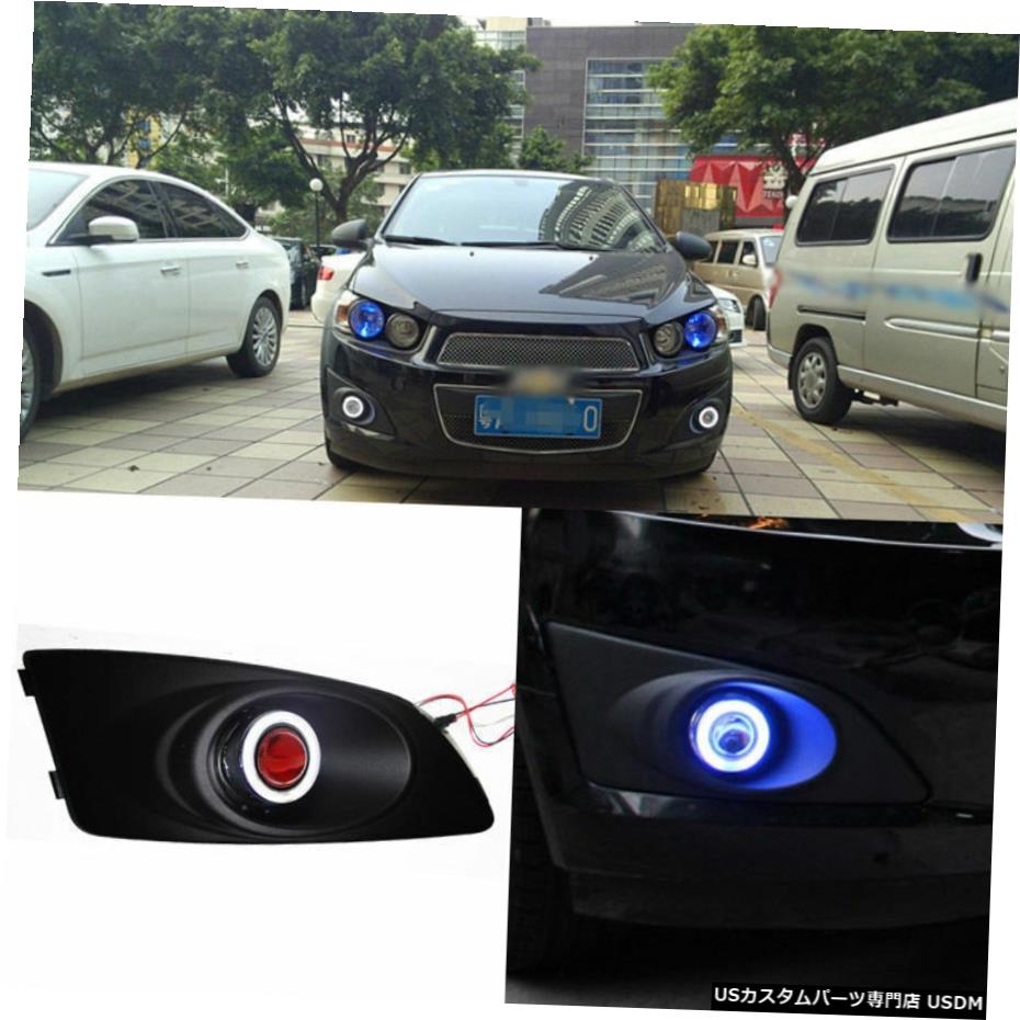 エアロパーツ シボレーアベオ2010-2012全フォグランプキット+ COBエンジェルアイバンパーカバーレンズ用 For Chevrolet Aveo 2010-2012 Full Fog Light Kit +COB Angel Eye Bumper Cover Lens 【並行輸入品】