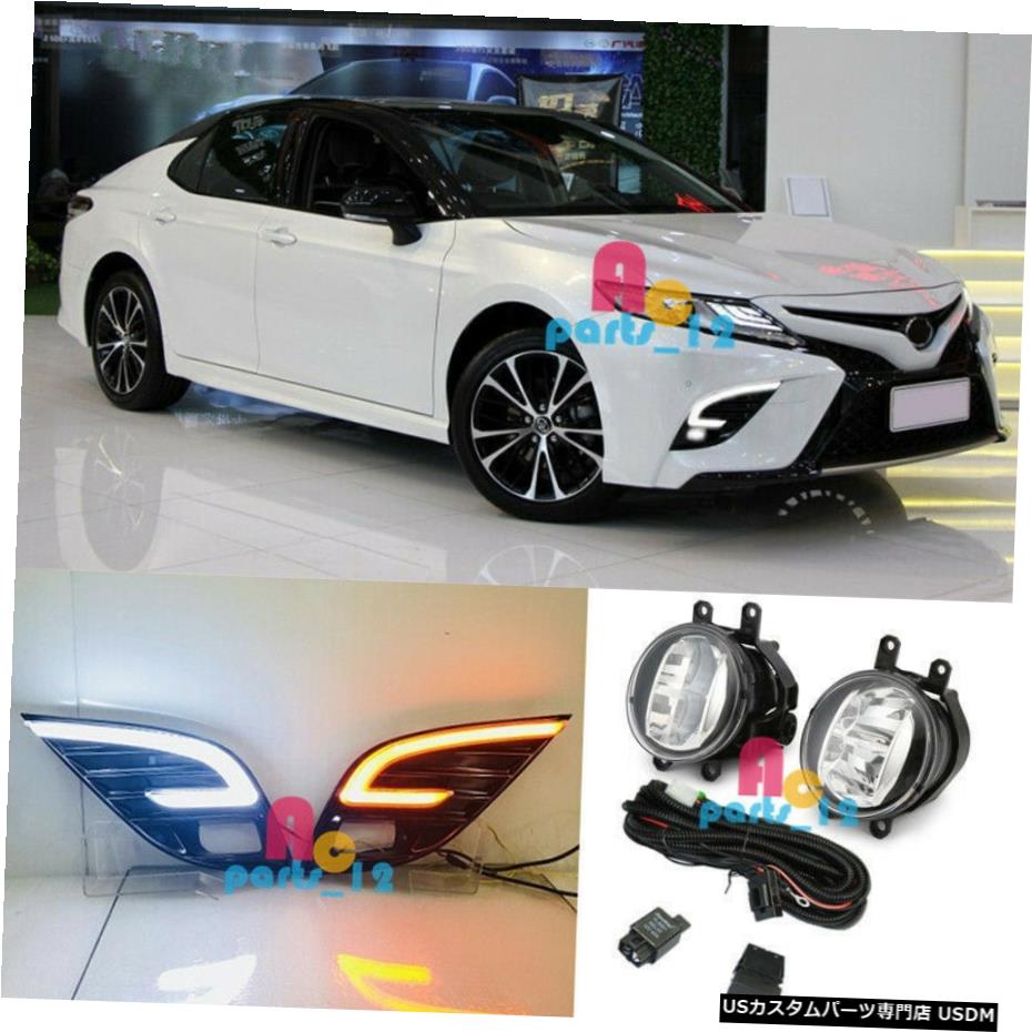 エアロパーツ トヨタカムリ2018?2019 SE / XSEのためにライト+ LEDフォグランプキットを実行しているDRL昼間 DRL Daytime Running Light+LED Fog Light Kits For Toyota Camry 2018~2019 SE/XSE 【並行輸入品】