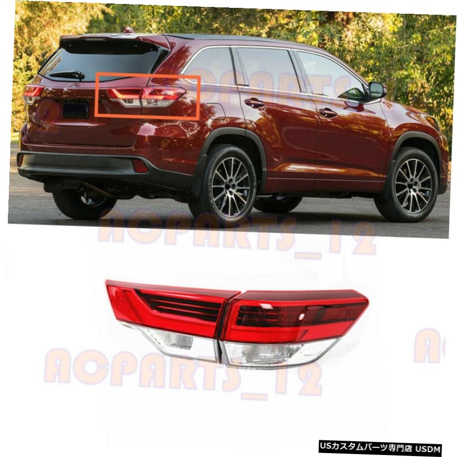 エアロパーツ トヨタハイランダー2017-2019右側LEDテールライトを除く電球用 For Toyota Highlander 2017-2019 Right Side LED Tail Light Excluding Bulb 【並行輸入品】