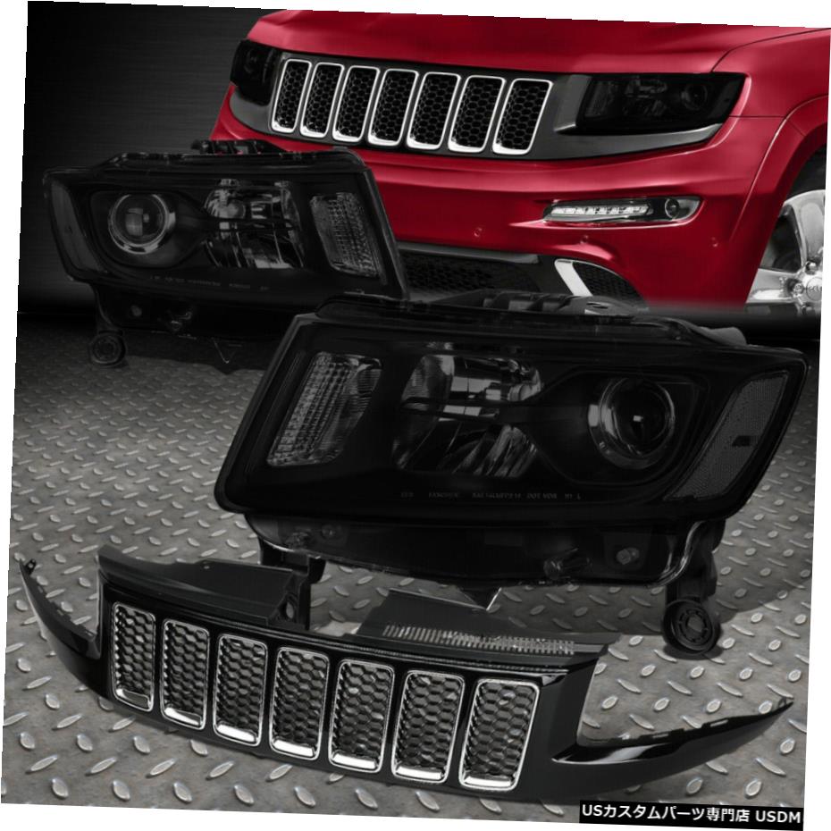 グリル 14 16 Jeep Grand Cherokeeプロジェクターヘッドライトヘッドランプ フロントバンパーグリルfor For 14 16 Jeep Grand Cherokee Projector Headlight Headlamps Front Bumper Grille Onpointchiro Com