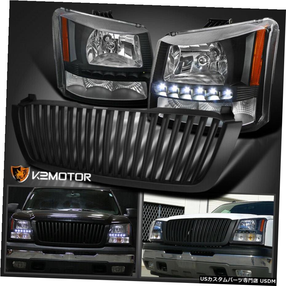 新版 グリル 03 05シボレーシルバラードブラックsmd Ledクリスタルヘッドライト バンパーランプ グリル 03 05 Chevy Silverado Black Smd Led Crystal Headlights Bumper Lamp Grille 送料無料 Belbev Asia