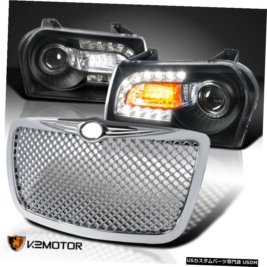 100 本物保証 グリル 05 10クライスラー300ブラックledシグナル プロジェクターヘッドライト クロームメッシュグリル 05 10 Chrysler 300 Black Led Signal Projector Headlights Chrome Mesh Grille 海外最新 Www Turismoenelejecafetero Com