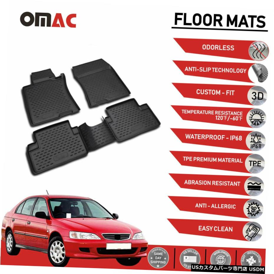 Floor Mat ホンダアコードセダン2003-2007用フロアマットライナー3Dモールドブラックフィット Floor Mats Liner 3D Molded Black Fits for Honda Accord Sedan 2003-2007 【並行輸入品】