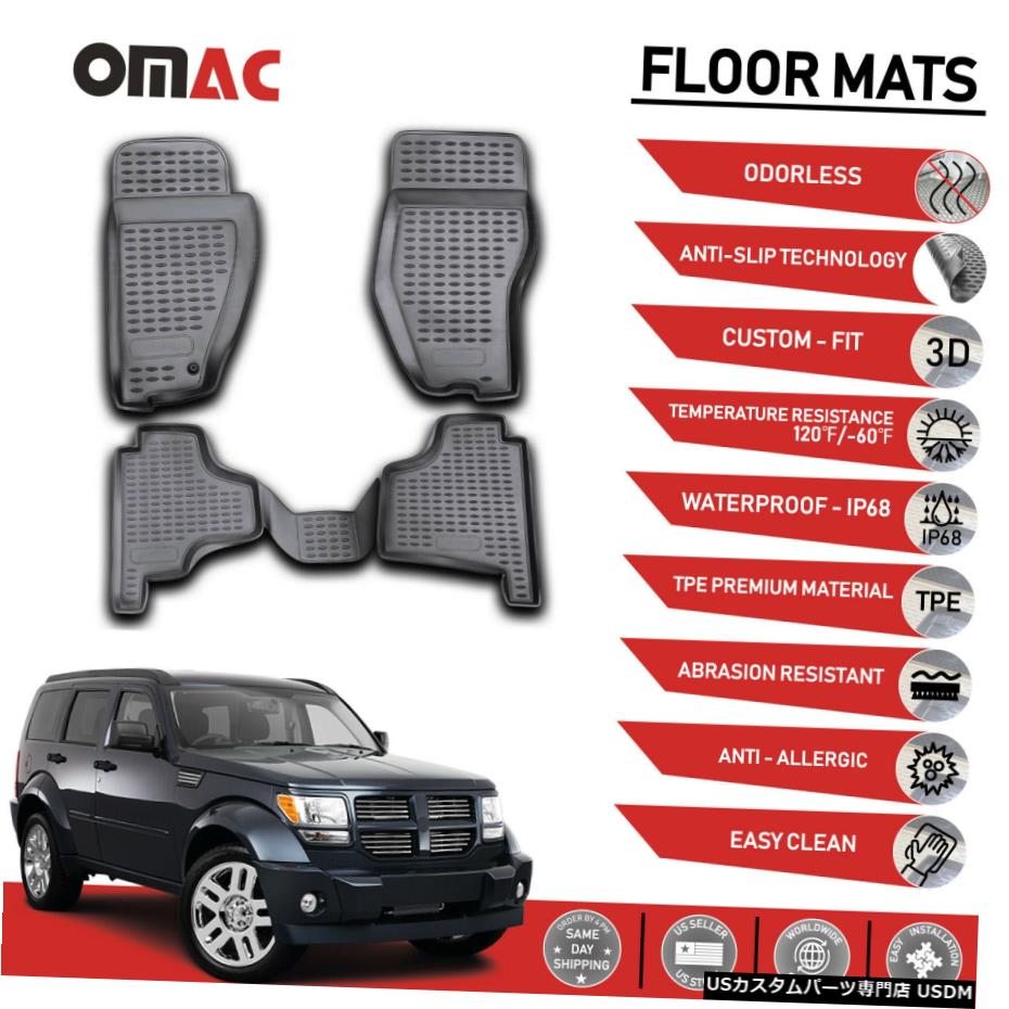 Floor Mat フロアマットライナー3Dモールドブラックフィットダッジナイトロ2007-2011 Floor Mats Liner 3D Molded Black Fits Dodge Nitro 2007-2011 【並行輸入品】