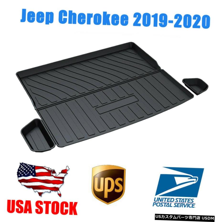 Floor Mat ジープCherkoee2019-2020用のゴム製防水リアカーゴライナートランクフロアマット Rubber Waterproof Rear Cargo Liner Trunk Floor Mat for Jeep Cherkoee 2019-2020 【並行輸入品】