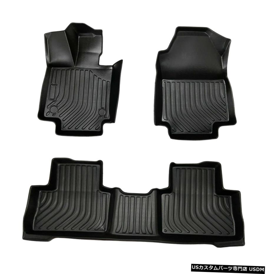 Floor Mat トヨタRAV42019-20203D成形ブラックラバー全天候型フロアマットライナー For Toyota RAV4 2019-2020 3D Molded Black Rubber All Weather Floor Mat Liner 【並行輸入品】