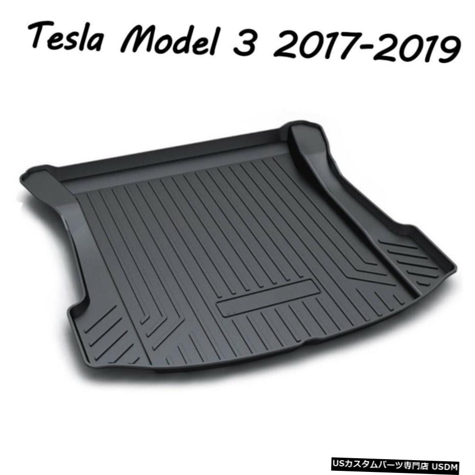 Floor Mat リアトランクカーゴTPOブラックフロアカバーマットトレイはテスラモデル3に適合2017-2020 Rear Trunk Cargo TPO Black Floor Cover Mat Tray Fits for Tesla Model 3 2017-2020 【並行輸入品】