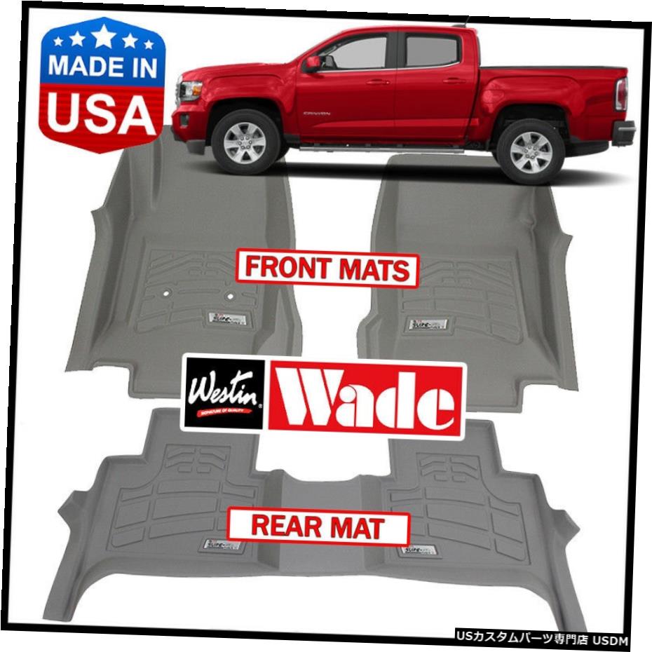Floor Mat Westin WadeSure-Fitカスタム成形2015-2020GMCキャニオンクルーキャブフロアマットグレー Westin Wade Sure-Fit Custom Molded 2015-2020 GMC Canyon Crew Cab Floor Mats GRAY 【並行輸入品】
