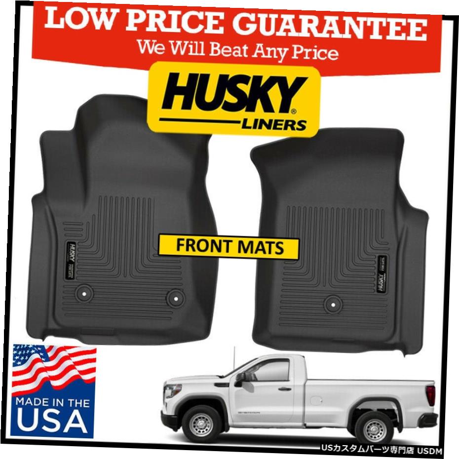 Floor Mat ハスキーライナーウェザービーターフロアマット2019-2021シエラ1500スタンダードキャブ Husky Liners Weatherbeater Floor Mats 2019-2021 Sierra 1500 Standard Cab 【並行輸入品】