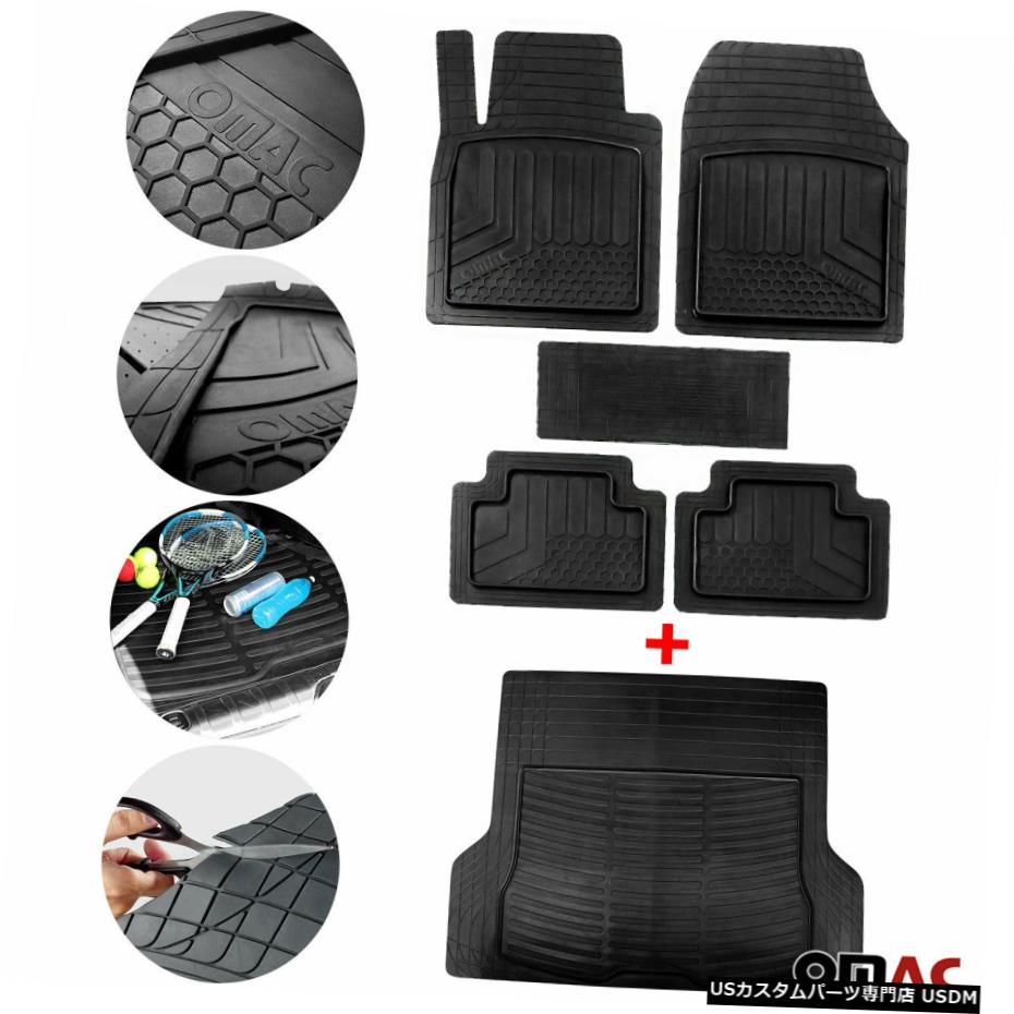 Floor Mat シボレータホ防水ゴム3D成形フロアマット＆カーゴライナーセット For Chevrolet Tahoe Waterproof Rubber 3D Molded Floor Mats & Cargo Liner SET 【並行輸入品】