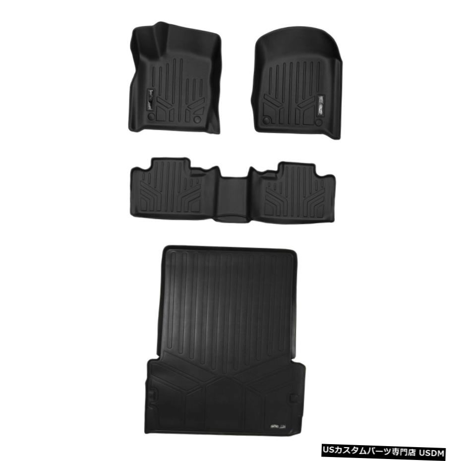 Floor Mat 2016-2021デュランゴの2列目ブラックの後ろにあるスマートライナーフロアマットとカーゴライナー Smartliner Floor Mats And Cargo Liner Behind 2nd Row Black For 2016-2021 Durango 【並行輸入品】