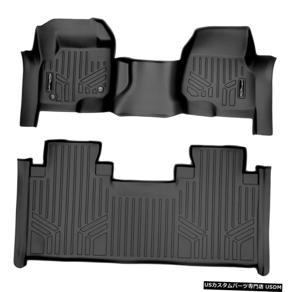 Floor Mat Smartlinerフロントベンチシートフロアマットブラック2017-2020スーパーデューティースーパーキャブ Smartliner Front Bench Seat Floor Mats Black for 2017-2020 Super Duty SuperCab 【並行輸入品】