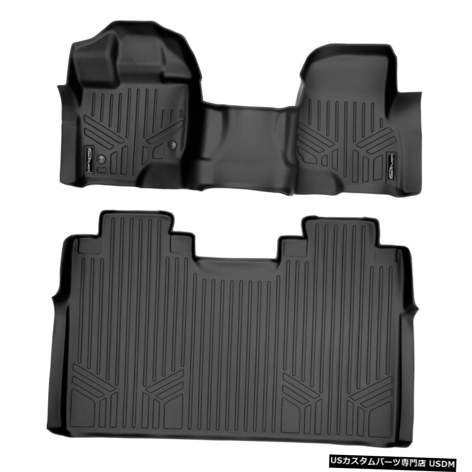 Floor Mat MAXFLOORMATカスタムフロアマットライナーセット2015-20F150クルーベンチシート用ブラック MAXFLOORMAT Custom Floor Mats Liner Set Black for 2015-20 F150 Crew Bench Seats 【並行輸入品】