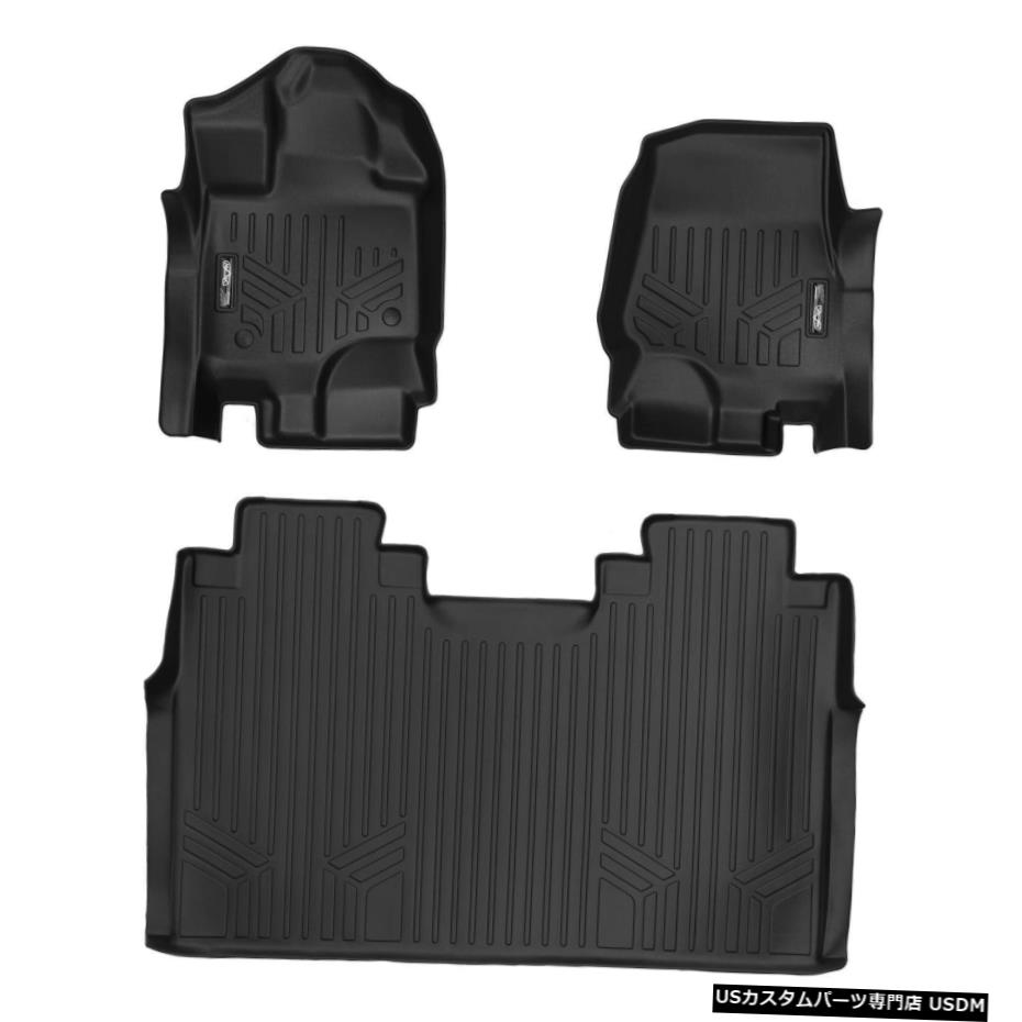 Floor Mat Smartlinerカスタムフロアマットは2015-2020F-150スーパークルーベンチシート用に黒に設定 Smartliner Custom Floor Mats Set Black for 2015-2020 F-150 SuperCrew Bench Seats 【並行輸入品】