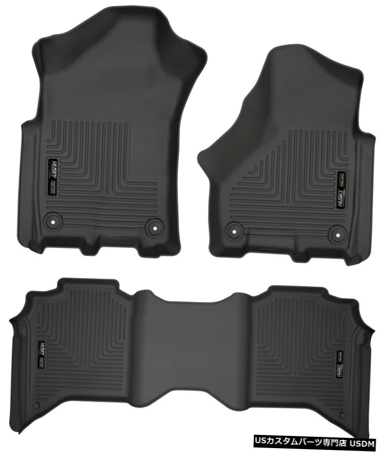Floor Mat WeatherBeaterフロアマットライナーブラックセット2019ラム3500クルーキャブ WeatherBeater Floor Mats Liners Black Set for 2019 Ram 3500 Crew Cab 【並行輸入品】