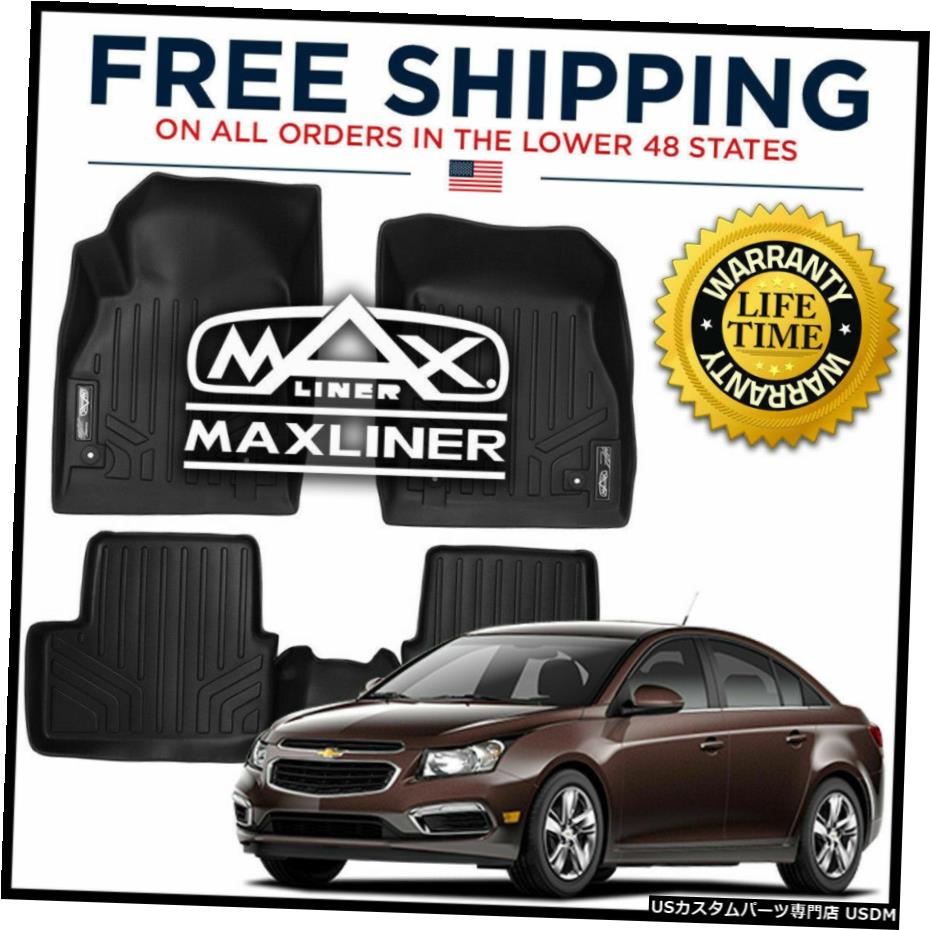 Floor Mat MAXFLOORMAT 1列目と2列目のフロアライナーマットが2011?2015年のシボレークルーズ用に黒に設定 MAXFLOORMAT 1st & 2nd Rows Floor Liner Mats Set Black for 2011-2015 Chevy Cruze 【並行輸入品】 46,926円