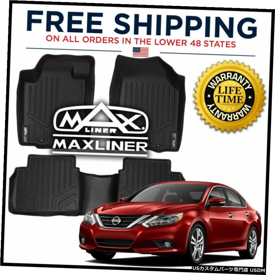 Floor Mat MAXFLOORMATフロント＆2階ライナーマットBLACK For Nissan Altima Sedan 2014-2018 MAXFLOORMAT Front & 2nd Floor Liner Mats BLACK For Nissan Altima Sedan 2014-2018 【並行輸入品】