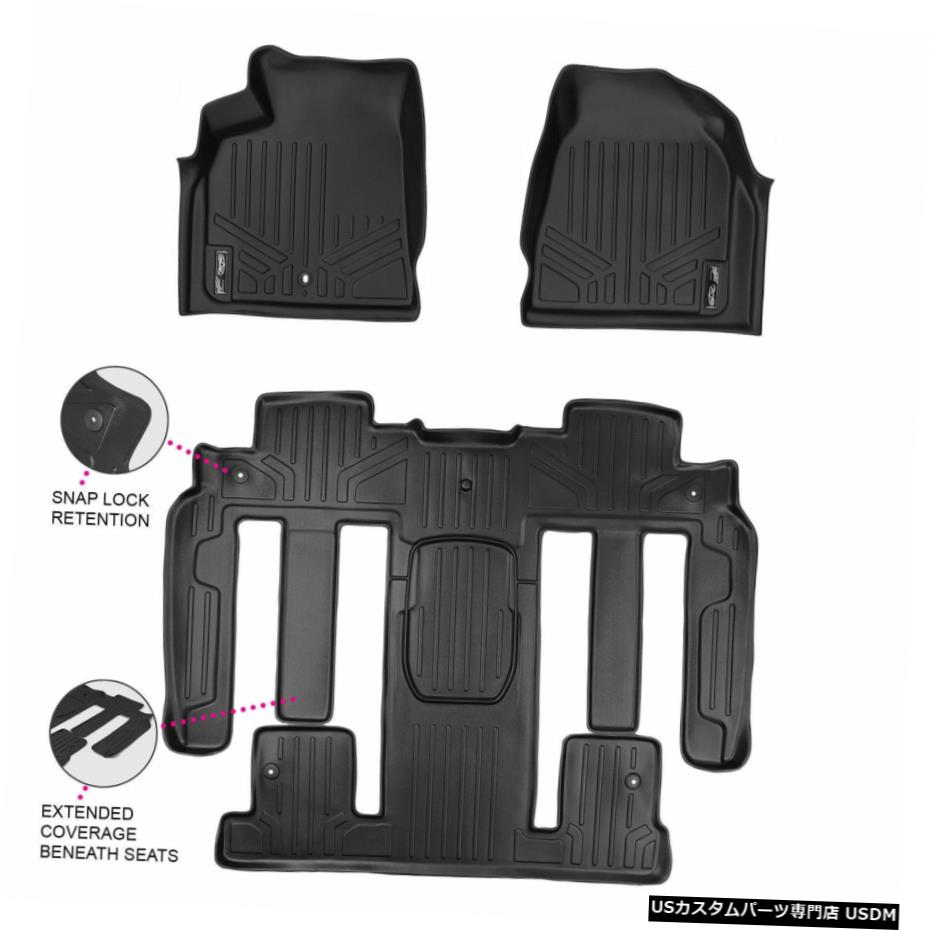 Floor Mat MAXFLOORMATカスタムフロアマット3列セットブラックエンクレーブ/アカディア/ Outlook MAXFLOORMAT Custom Floor Mats 3 Row Set Black For Enclave / Acadia / Outlook 【並行輸入品】