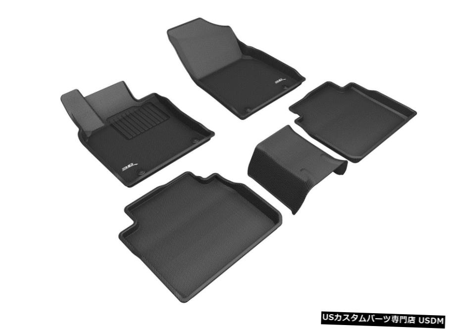 Floor Mat 2019-2020レクサスES350フロアマットセットブラックカグーの全天候 All Weather For 2019-2020 Lexus ES350 Floor Mat Set Black Kagu 【並行輸入品】