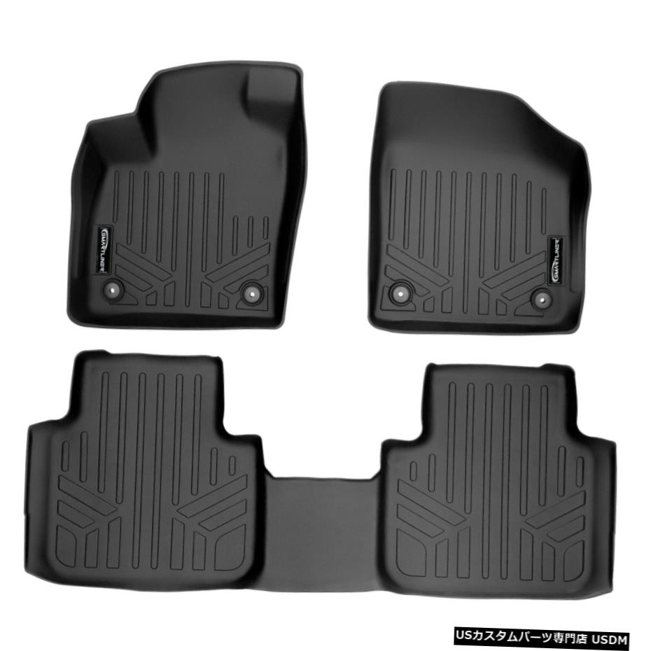 Floor Mat Maxlinerカスタムフロアマット2列ライナーブラック2018-2021フォルクスワーゲンアトラス Maxliner Custom Floor Mats 2 Rows Liners Black For 2018-2021 Volkswagen Atlas 【並行輸入品】