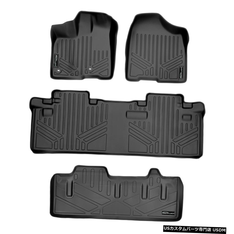 Floor Mat Maxlinerフロアマットカーゴライナーブラック2013-2020トヨタシエナ8乗客用 Maxliner Floor Mats Cargo Liner Black For 2013-2020 Toyota Sienna 8 Passenger 【並行輸入品】