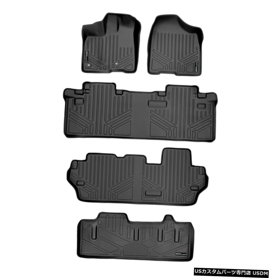 Floor Mat カスタムフィットフロアマット2013-2020シエナ8シート用3列カーゴライナーセット Custom Fit Floor Mats 3 Rows Cargo Liner Set For 2013-2020 Sienna 8 Seats 【並行輸入品】