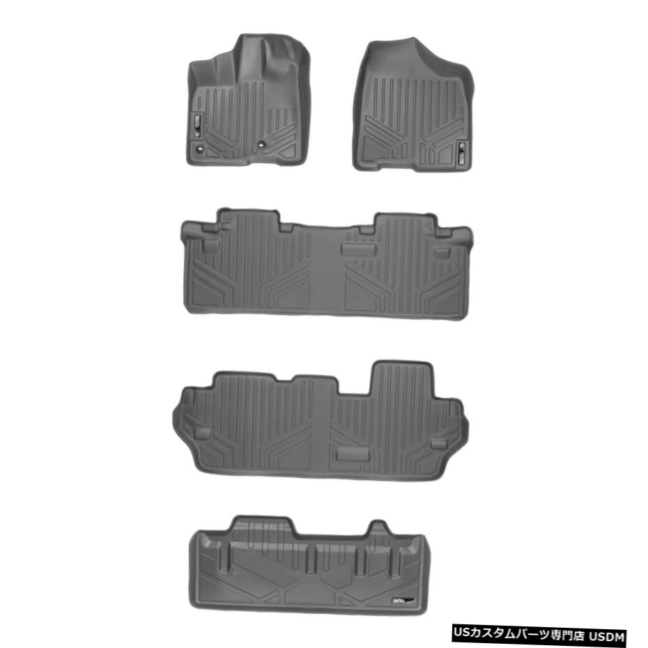 Floor Mat カスタムフィットフロアマット3列カーゴライナーセットグレー2013-2020シエナ8シート Custom Fit Floor Mats 3 Rows Cargo Liner Set Gray For 2013-2020 Sienna 8 Seats 【並行輸入品】