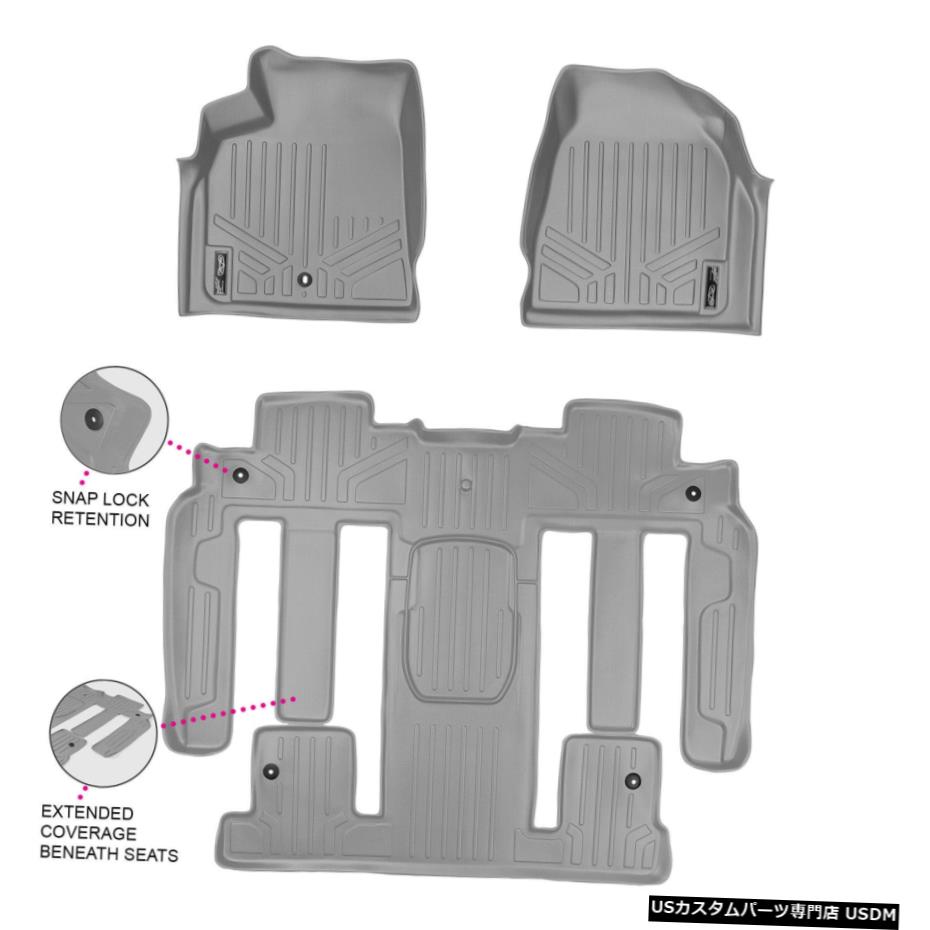 Floor Mat Smartlinerカスタムフロアマットトラバースエンクレーブアカディア用3列グレーセット Smartliner Custom Floor Mats 3 Row Grey Set for Traverse Enclave Acadia 【並行輸入品】