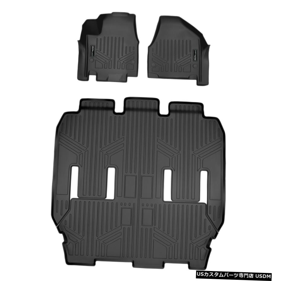 Floor Mat Smartliner全天候型フロアマット3列ブラックセット17-20クライスラーパシフィカ Smartliner All Weather Floor Mats 3 Rows Black Set for 17-20 Chrysler Pacifica 【並行輸入品】