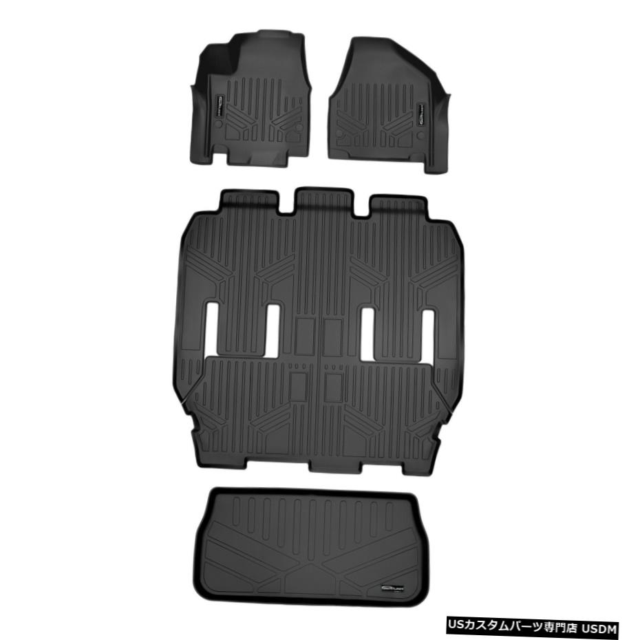 Floor Mat Maxlinerフロアマットと3列目の後ろのカーゴライナー17-20Pacificaの黒 Maxliner Floor Mats And Cargo Liner Behind Third Row Black For 17-20 Pacifica 【並行輸入品】