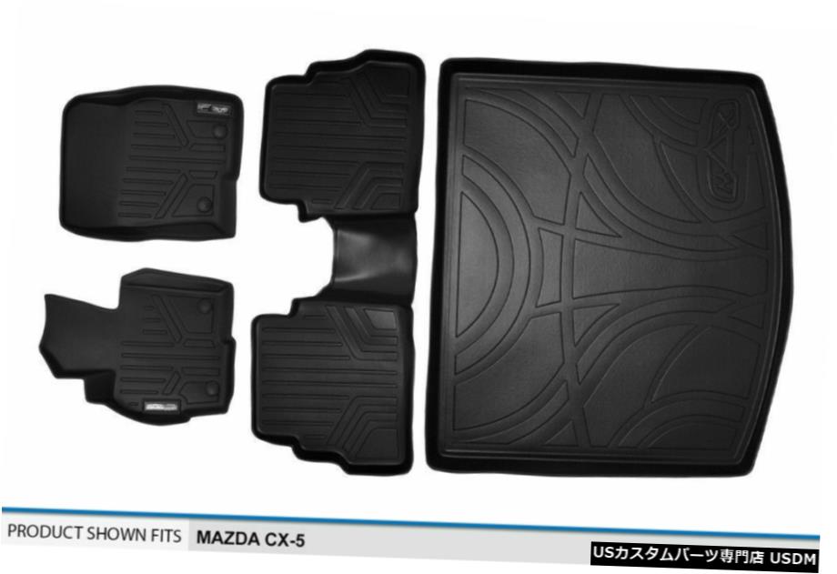 Floor Mat MaxLiner All Weather 1st 2nd＆Cargo Floor Mats Set Black for 13-16 Mazda CX-5 MaxLiner All Weather 1st 2nd & Cargo Floor Mats Set Black for 13-16 Mazda CX-5 【並行輸入品】