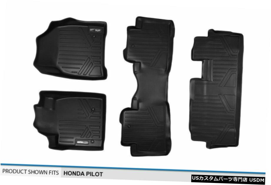 Floor Mat MAXFLOORMAT 1列目/ 2列目/ 3列目フロアライナーマットブラック09-15ホンダパイロット MAXFLOORMAT 1st / 2nd / 3rd Rows Floor Liner Mats Black for 09-15 Honda Pilot 【並行輸入品】