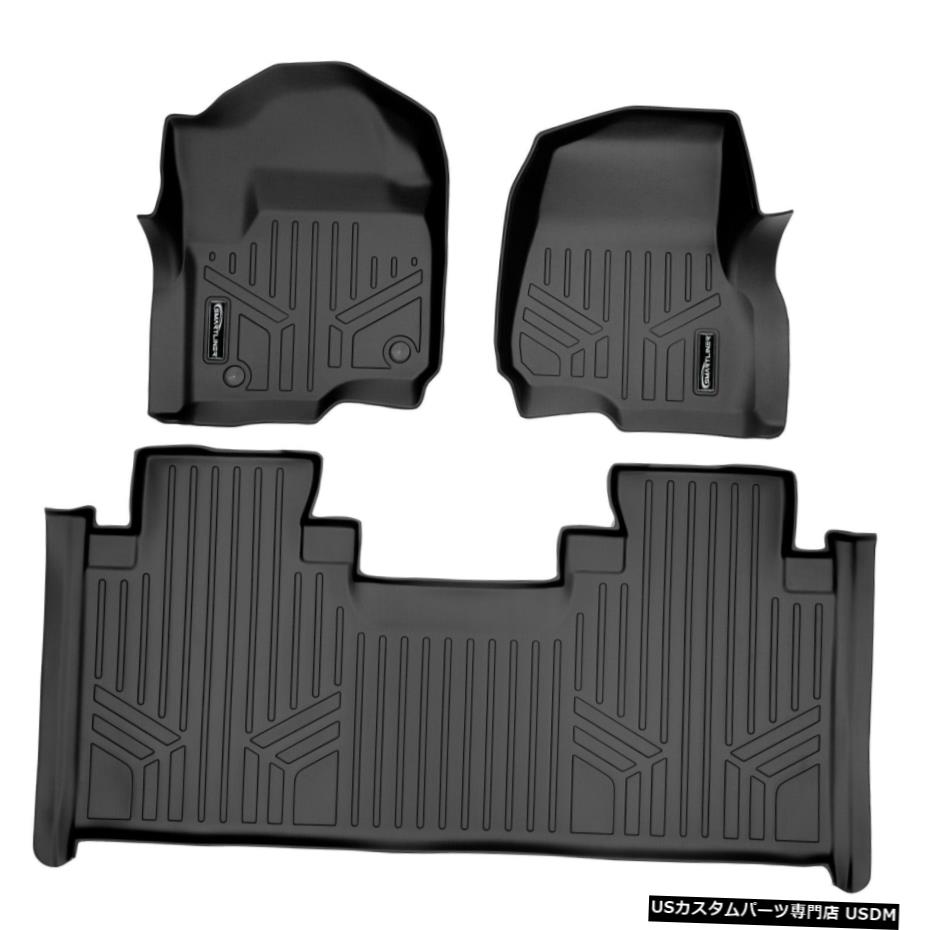 Floor Mat Smartlinerフロアマットブラック2017-20F-250 F-350スーパーデューティベンチシート Smartliner Floor Mats Black for 2017-20 F-250 F-350 Super Duty Bench Seats 【並行輸入品】