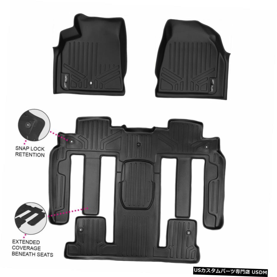 Floor Mat Maxlinerカスタムフロアマット3列セットブラックエンクレーブ/アカディア/ Outlook Maxliner Custom Floor Mats 3 Row Set Black For Enclave / Acadia / Outlook 【並行輸入品】