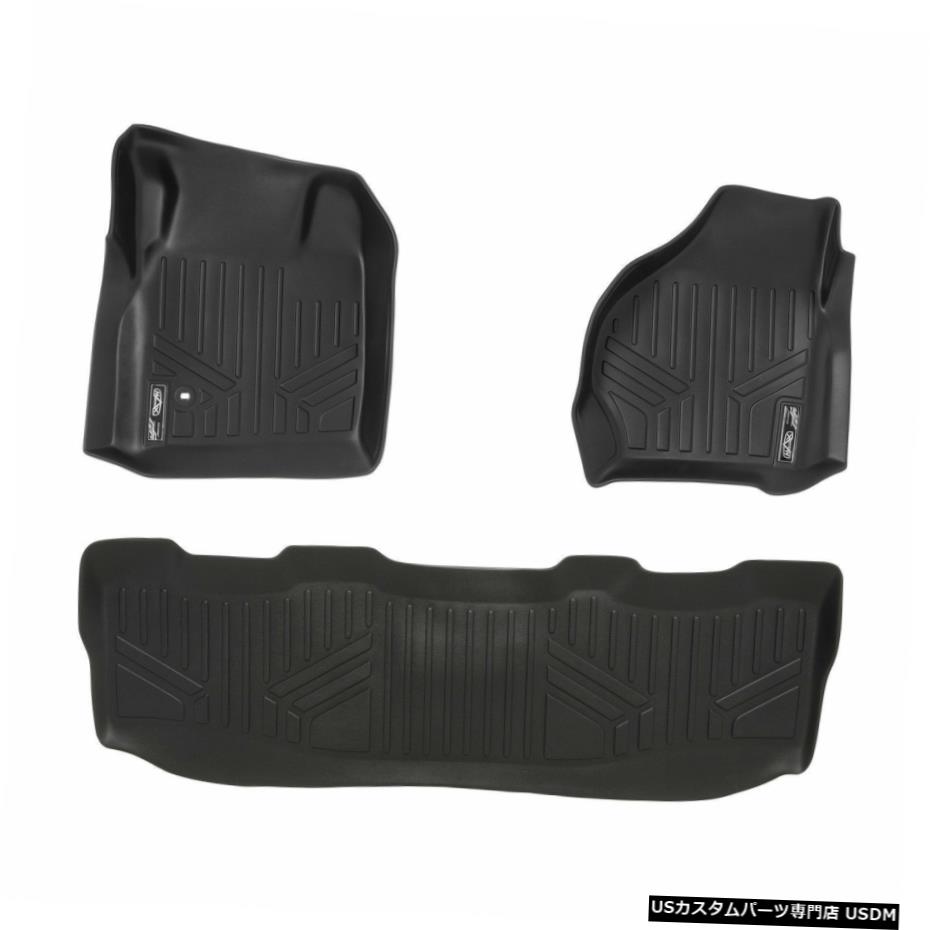 Floor Mat MaxLiner 1列目および2列目フロアマットブラック（1999-07 F-250 / F350スーパーデューティークルー用） MaxLiner 1st & 2nd Row Floor Mats Black for 1999-07 F-250/F350 Super Duty Crew 【並行輸入品】