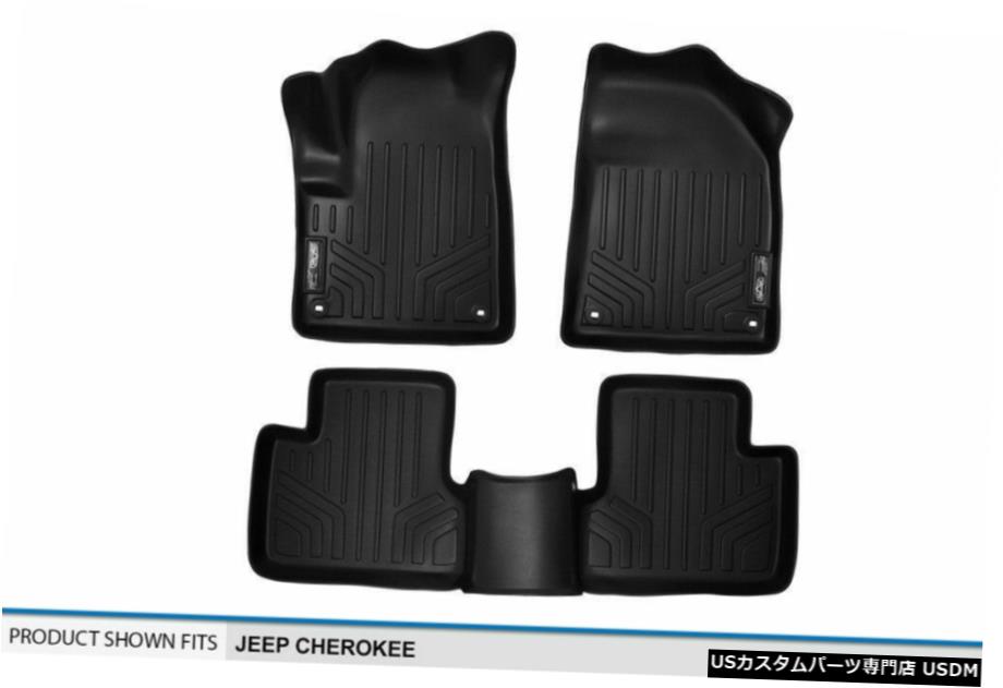 Floor Mat MAXFLOORMATフロント1列目/ 2列目フロアライナーマットブラック2014-21ジープチェロキー MAXFLOORMAT Front 1st/2nd Row Floor Liner Mats Black for 2014-21 Jeep Cherokee 【並行輸入品】